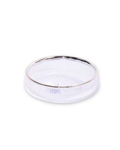 Textured Glass Bowl- Silver Rims, 11cm