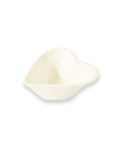 Heart Ceramic Saucer- White, 10x4.5cm