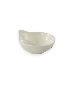 Teardrop Dipping Ceramic Saucer- White, 9x3.5cm