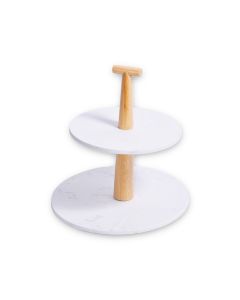 2-Tier Marble Serving Stand- 25.5x27cm